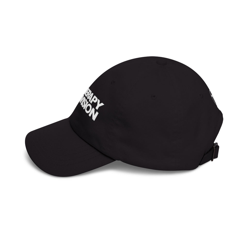 Therapy Division Cap – Minimal White Embroidered Baseball Hat